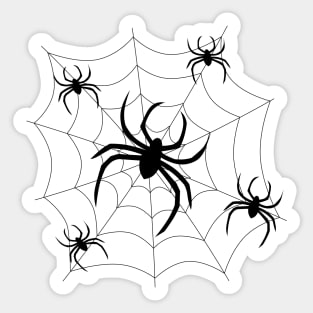 Halloween Trick Or Treat Creepy Black Spider Web Sticker